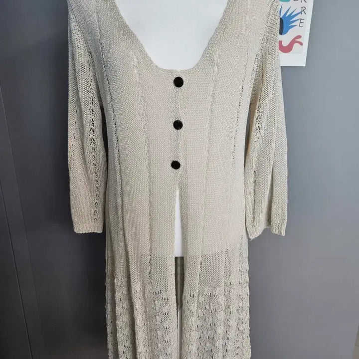 [BUNJANG] Ivory Long Knit Cardigan / 아이보리 롱 니트 가디건 바선생