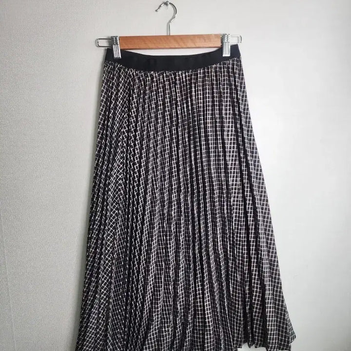 [BUNJANG] 8 Seconds Check Pleats Long Skirt / 8세컨즈 체크 플리츠 롱 스커트 F