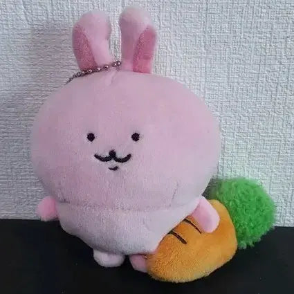[BUNJANG] Nongdamgom Pink Rabbit Mascot Keyring with Carrot Charm / 농담곰 토끼 마스코트 키링