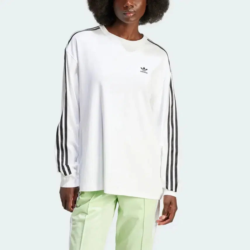 [BUNJANG] Adidas Three-Stripes Long Sleeve T-Shirt IR8060 White / [새상품] 아디다스 삼선 롱슬리브 티셔츠 IR8060