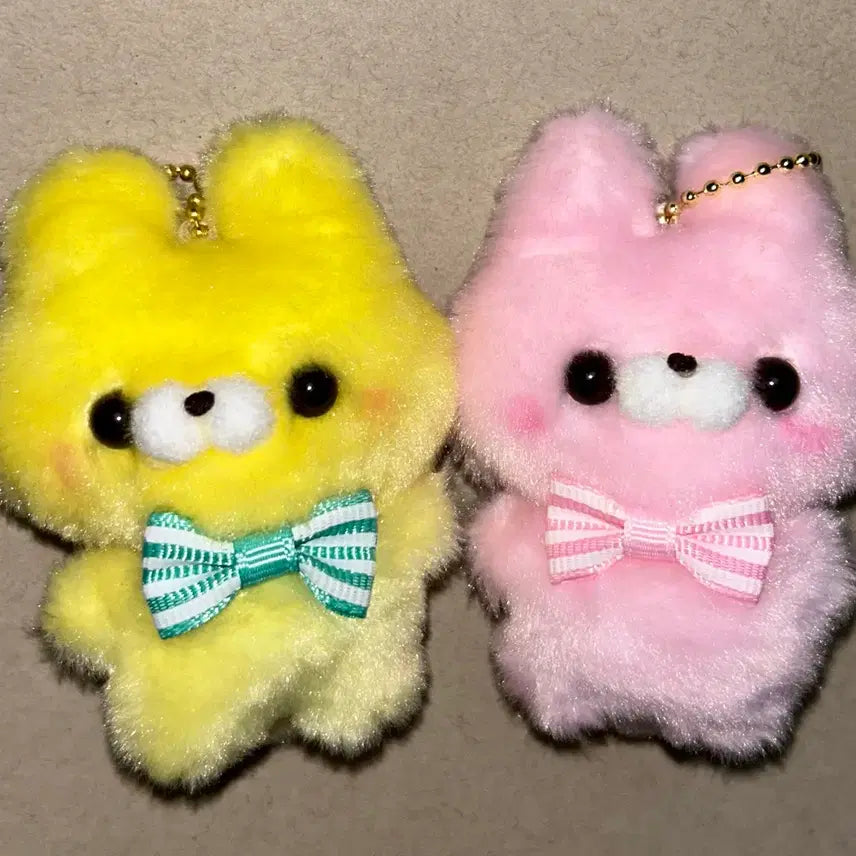 [BUNJANG] Sugotchi Touch-san Pink Rabbit Gacha Plush Keychain Bundle Set / 일괄)스쿳토탓치상 핑크 토끼 가챠 인형 누이 키링 분홍 노랑