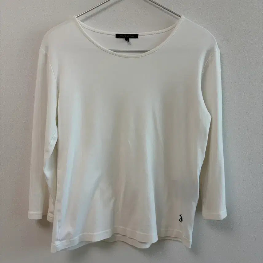 [BUNJANG] Ralph Lauren White 7.5-Sleeve T-Shirt / 랄프로렌 흰색 7.5부 티셔츠