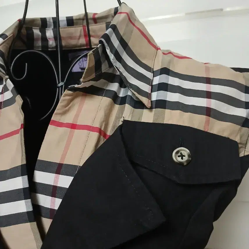 [BUNJANG] Black Check Collar Mini Dress / 체크 카라 블랙 원피스 (새상품) s사이즈