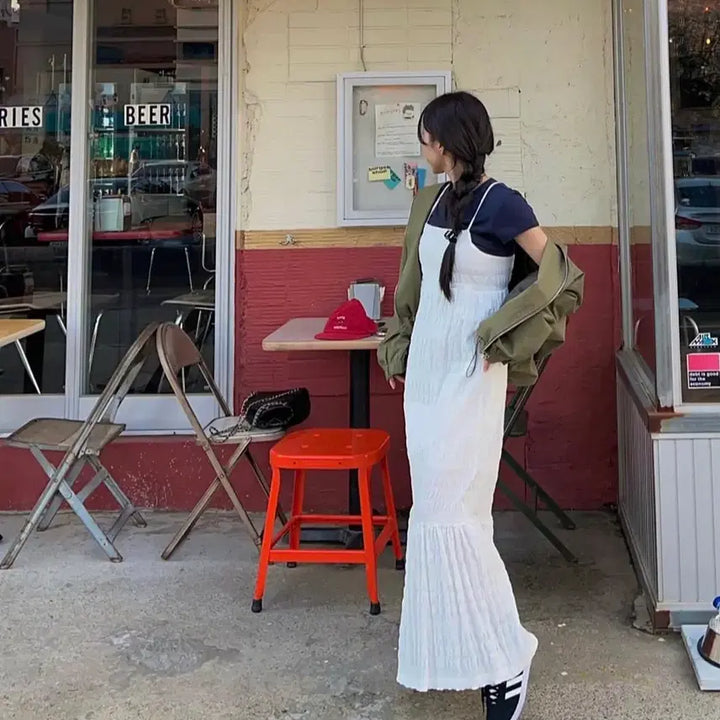 [BUNJANG] Love Bunny Layered Back Point Long Dress / (새상품) 러브바니 레이어드 백포인트 롱원피스