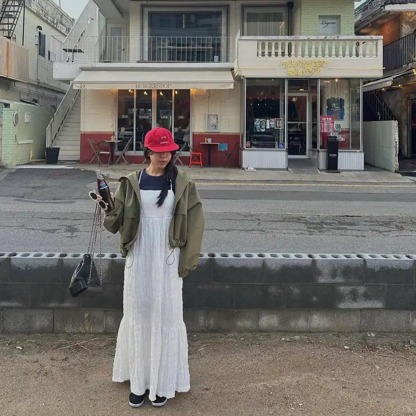 [BUNJANG] Love Bunny Layered Back Point Long Dress / (새상품) 러브바니 레이어드 백포인트 롱원피스