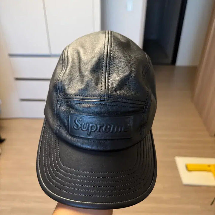 [BUNJANG] Supreme GORE-TEX Leather Camp Cap Black 22SS / 슈프림 고어텍스 레더 캠프캡 블랙 - 22SS