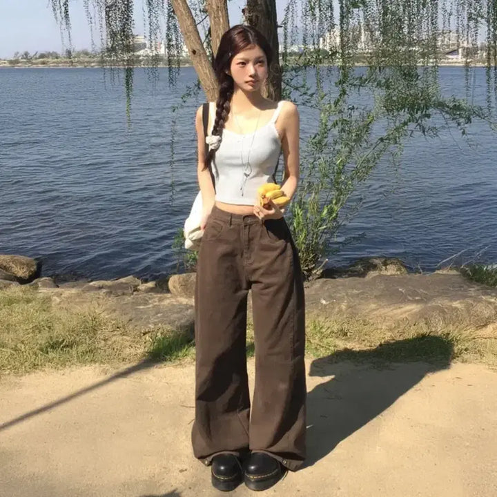 [BUNJANG] Modi Mood Side Snap 3-Way Wide Cotton Pintuck Pants / 모디무드 사이드 스냅 3-way 와이드 코튼 핀턱 팬츠