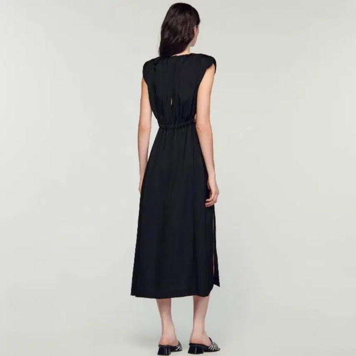 [BUNJANG] Sandro Crystal Embellished Satin Long Dress / SANDRO 산드로 신상 크리스탈 새틴 롱 원피스 55