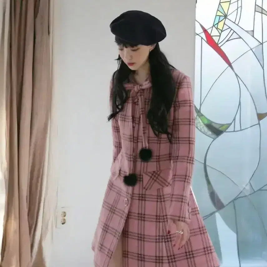 [BUNJANG] Fleta Pink One-Piece Coat / 플레따 핑크원피스코트