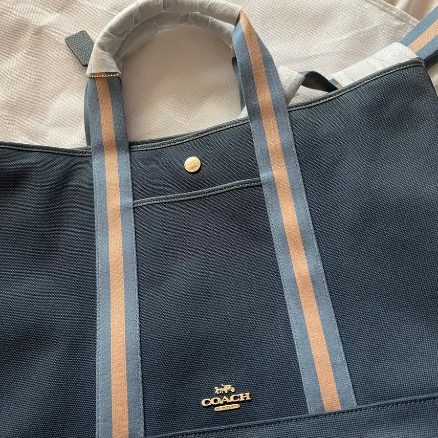 [BUNJANG] Coach Shopper Tote Shoulder Bag Blue / 코치 쇼퍼백 토트백 숄더백 블루 새상품