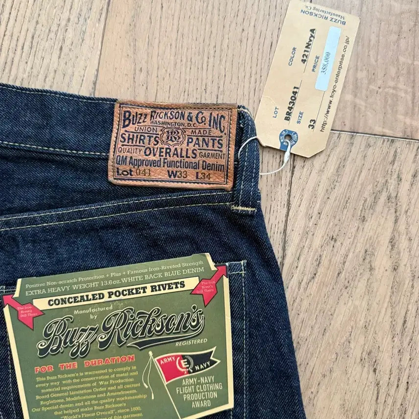 [BUNJANG] Buzz Rickson Indigo World War II Denim Pants (33x34) / 버즈릭슨 Indigo World War II 대전판 33x34
