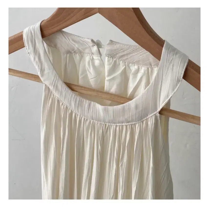 [BUNJANG] Halterneck Long Dress - Ivory / 홀터넥 롱 원피스 아이보리 휴양지 뒷트임 원피스