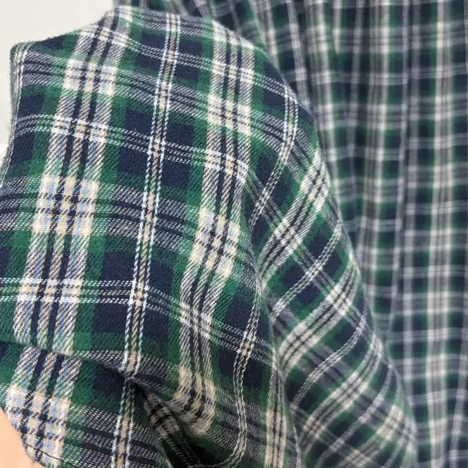 [BUNJANG] Vintage Check Knit Long Skirt (Navy + Green) / 얇은 니트소재 빈티지 체크 치마 롱스커트(네이비+그린 조합)