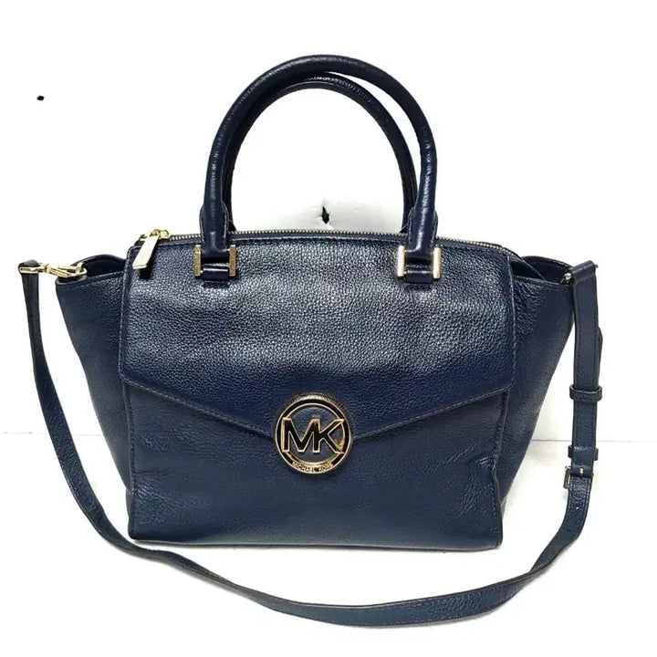 [BUNJANG] Michael Kors Medium Navy Leather Tote Shoulder Crossbody Bag / 정품)마이클코어스 가방