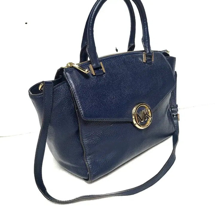 [BUNJANG] Michael Kors Medium Navy Leather Tote Shoulder Crossbody Bag / 정품)마이클코어스 가방