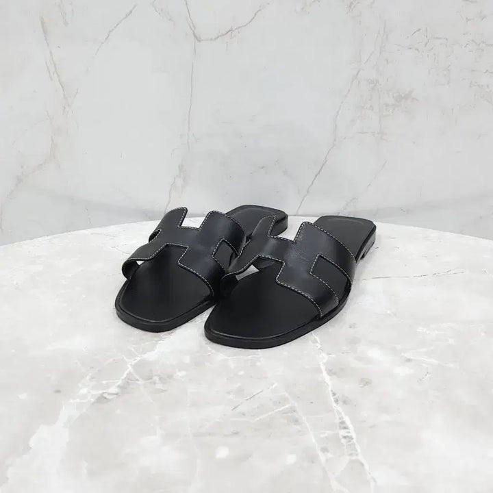 [BUNJANG] Hermes Black Oran Sandals Slippers 37.5 / 37.5 / 에르메스 블랙 오란 샌들 슬리퍼