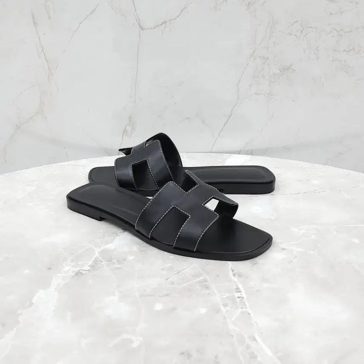 [BUNJANG] Hermes Black Oran Sandals Slippers 37.5 / 37.5 / 에르메스 블랙 오란 샌들 슬리퍼