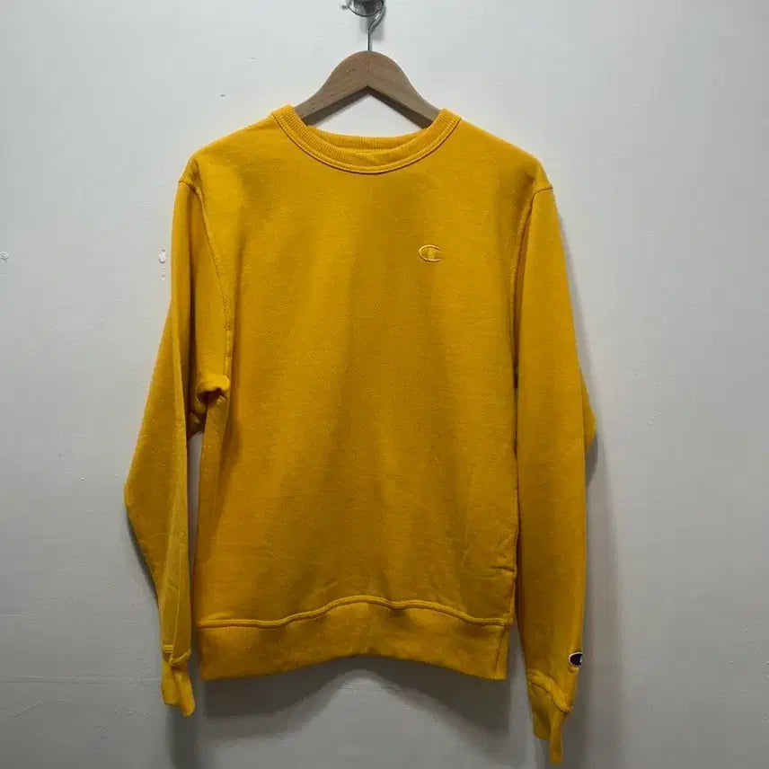 [BUNJANG] Champion Sweatshirt T-Shirt Yellow S / 챔피온 맨투맨 티셔츠 옐로우 S