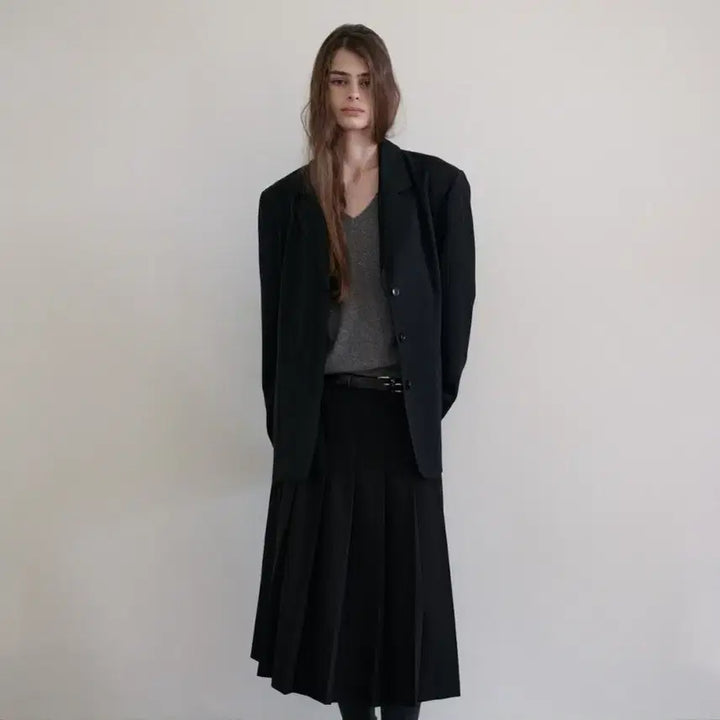 [BUNJANG] ARTO Clair Pleated Skirt Black / [아르토] clair pleated skirt black