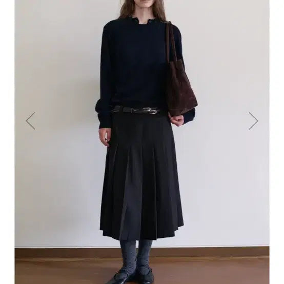 [BUNJANG] ARTO Clair Pleated Skirt Black / [아르토] clair pleated skirt black