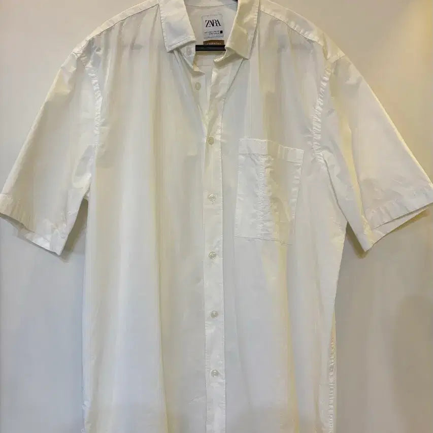 [BUNJANG] Zara White Short Sleeve Shirt L / ZARA 화이트 반팔 셔츠 L