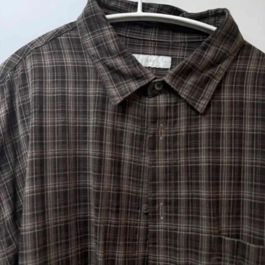 [SOLD OUT] 애습 코어 체크셔츠 브라운 xl