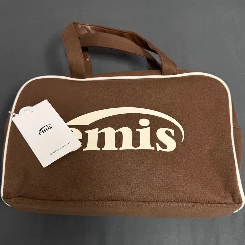 [BUNJANG] EMIS JERSEY LOGO TOTE BAG - BROWN / 이미스 JERSEY LOGO TOTE BAG-BROWN