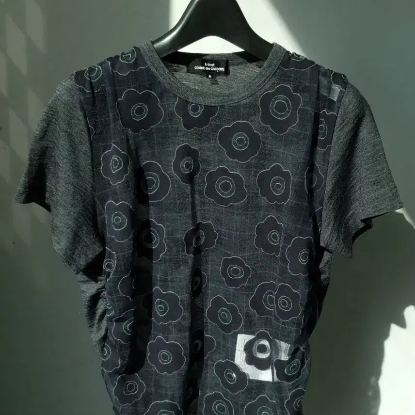 [BUNJANG] Comme Des Garcons Tricot Floral Mesh Wool Top / Comme Des Garcons Floral Mesh Wool Top