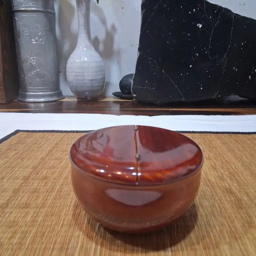 [BUNJANG] Lacquerware Wooden Tea Caddy / 옻칠 나무차통