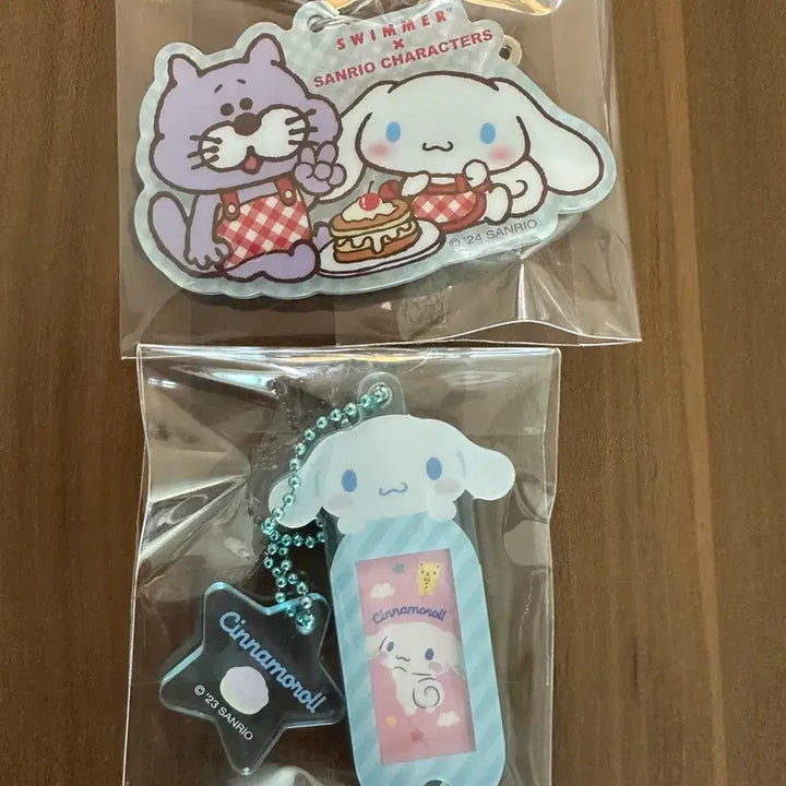 [BUNJANG] Cinnamoroll Swimmer Collaboration Keychain Bundle / (일괄) 시나모롤 스위머 콜라보 키링과 네임 키링
