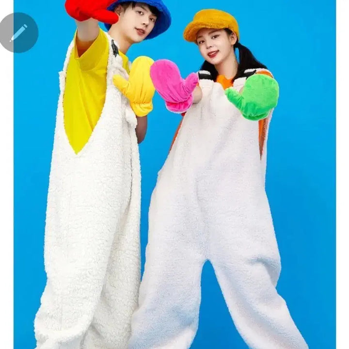 [BUNJANG] Candy Overalls Set with T-shirt and Gloves / *캔디 멜빵+반팔+장갑판매* 졸업사진 컨셉의상 티셔츠 바지 세트 체육대회