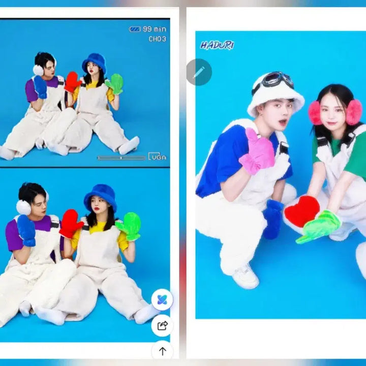 [BUNJANG] Candy Overalls Set with T-shirt and Gloves / *캔디 멜빵+반팔+장갑판매* 졸업사진 컨셉의상 티셔츠 바지 세트 체육대회