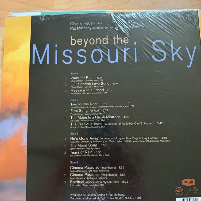 [BUNJANG] Charlie Haden Beyond the Missouri Sky LP Vinyl New / 찰스 헤이든 lp 새상품이에요
