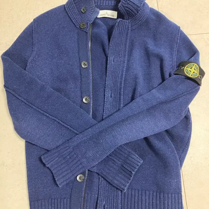 [BUNJANG] Stone Island Zip-Up Cardigan Navy / [M] 스톤아일랜드 집업 가디건 네이비