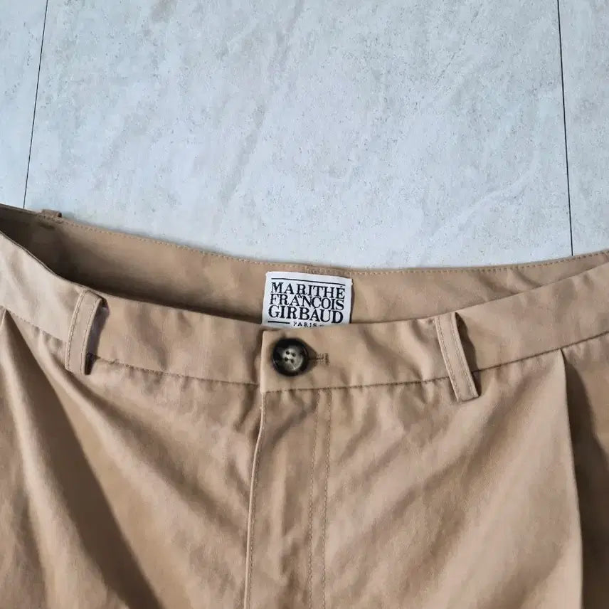 [BUNJANG] Marithe Francois Girbaud Pinched Wide Pants - Beige (L) / 마리떼프랑스와 저버 핀턱 와이드 팬츠 L