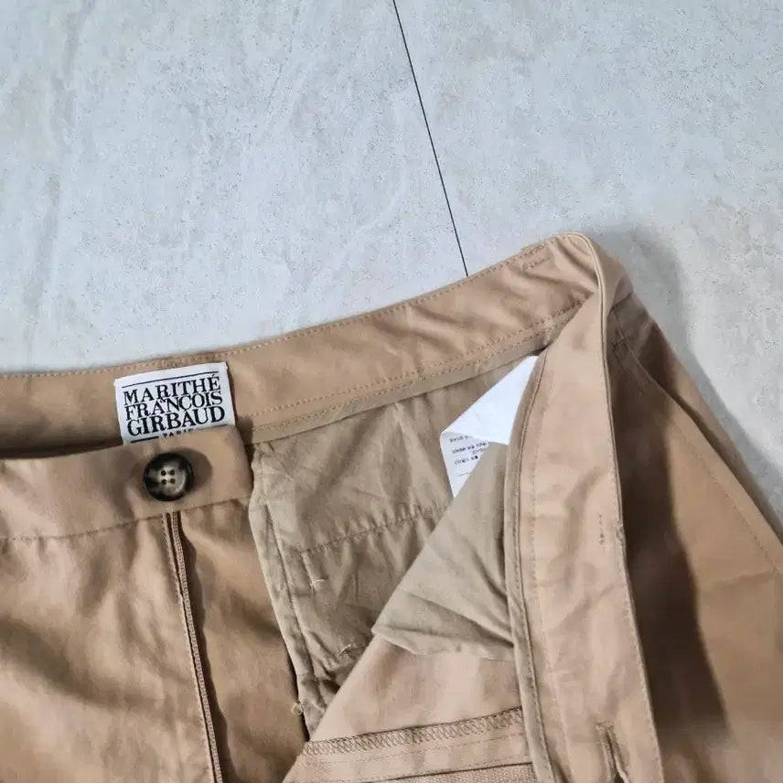 [BUNJANG] Marithe Francois Girbaud Pinched Wide Pants - Beige (L) / 마리떼프랑스와 저버 핀턱 와이드 팬츠 L