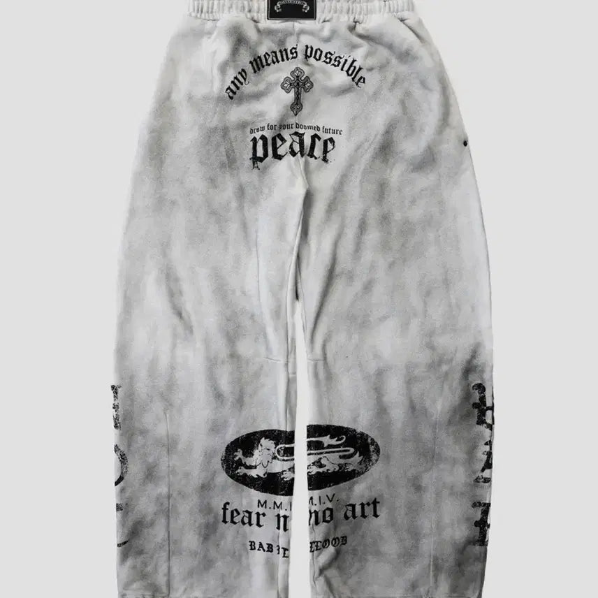 [BUNJANG] BADBLOOD PEACE NOT WAR Jogger Dusty White / 배드블러드 PEACE NOT WAR 조거 - 더스티화이트