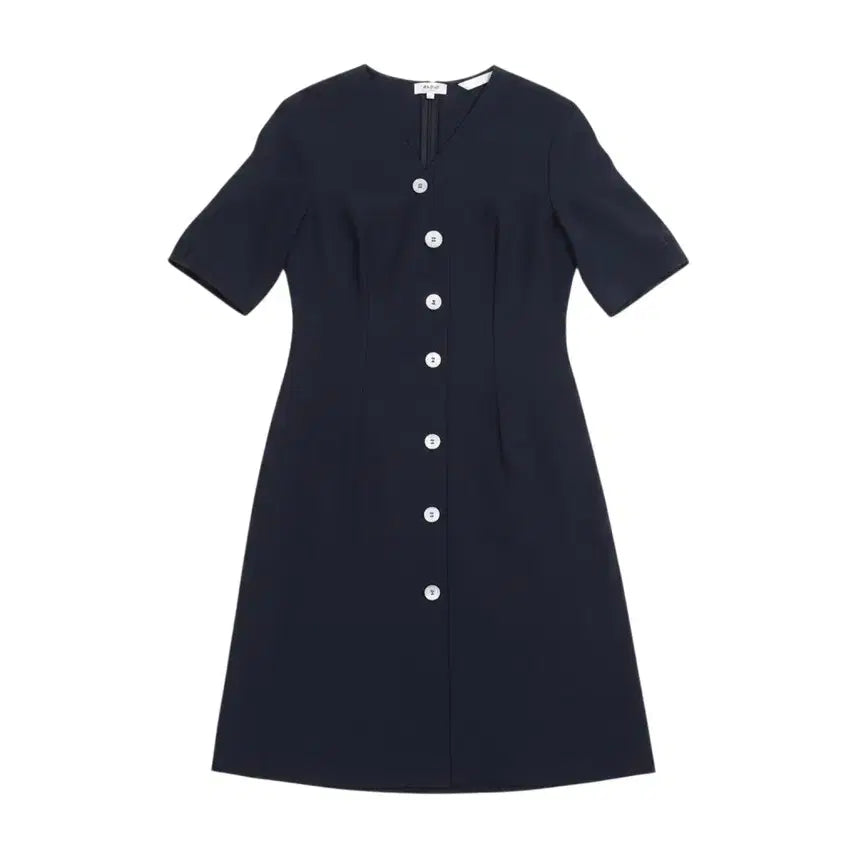 [BUNJANG] Jigott Button V-Neck Dress / 여성66/ 지고트 버튼 브이넥 원피스
