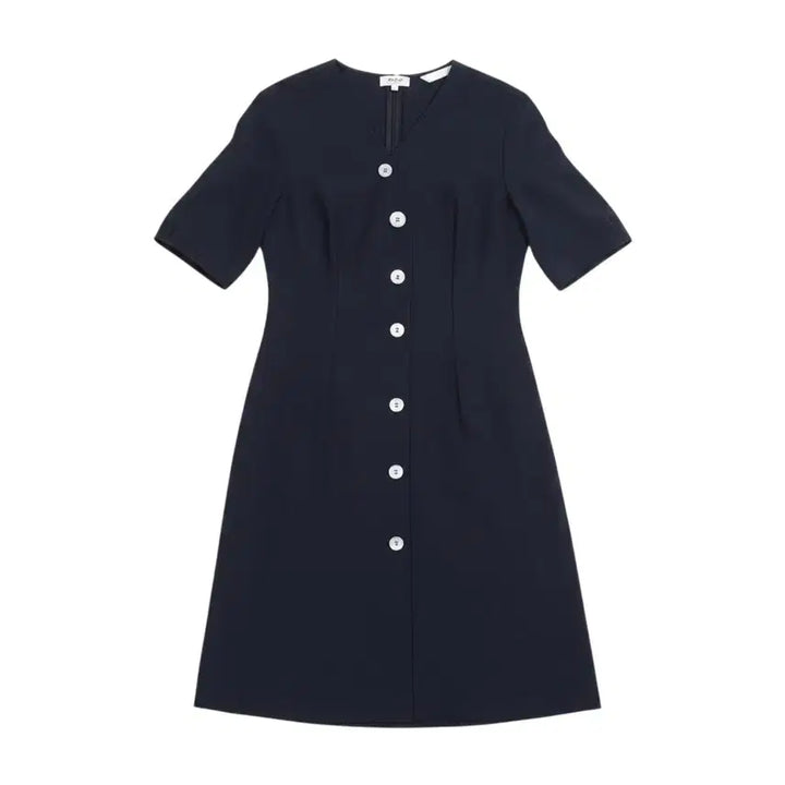 [BUNJANG] Jigott Button V-Neck Dress / 여성66/ 지고트 버튼 브이넥 원피스
