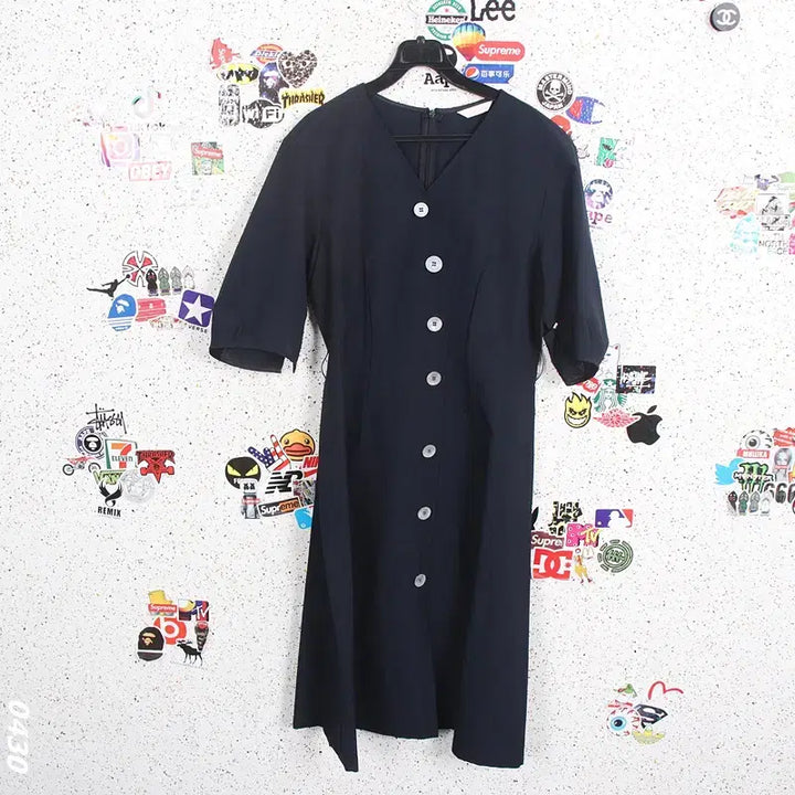 [BUNJANG] Jigott Button V-Neck Dress / 여성66/ 지고트 버튼 브이넥 원피스