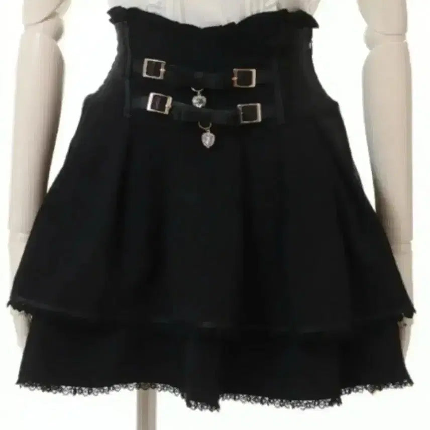 [BUNJANG] LIZLISA 2-Tier Skirt Black / 교판)리즈리사 2연벨 스커트 블랙 정품 지뢰계 양지뢰 스나계