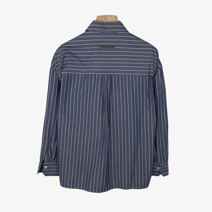 [BUNJANG] Brunello Cucinelli Navy Stripe Shirt (Made in Italy) / [66] 브루넬로 쿠치넬리 네이비 스트라이프 셔츠 (made in ita