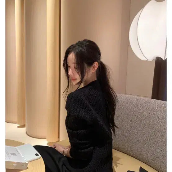 [BUNJANG] Obzest Moe Tweed Cardigan Set Black / 오브제스트 모에 트위드 가디건 세트 블랙