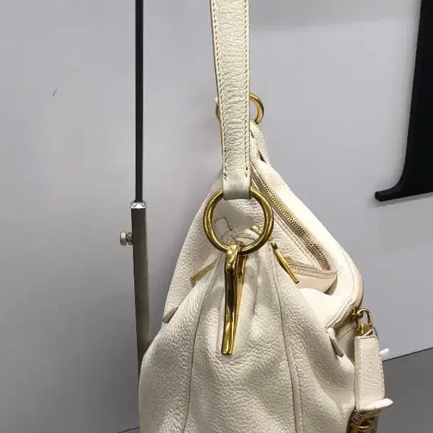 [BUNJANG] Prada White Leather Shoulder Bag / 프라다 화이트 레더 숄더백