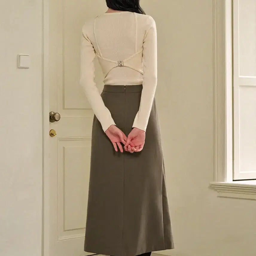 [BUNJANG] MICENE Bronze Wrap Button Long Skirt (L) / (새상품) 미케네 브론즈 랩 버튼 롱 스커트 2(29-30, L) 판매합