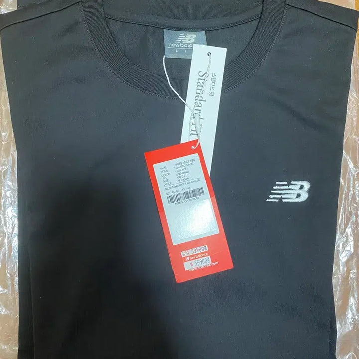 [BUNJANG] New Balance Black Logo Short Sleeve T-Shirt / 뉴발란스 블랙 로고 반팔 티셔츠 새상품
