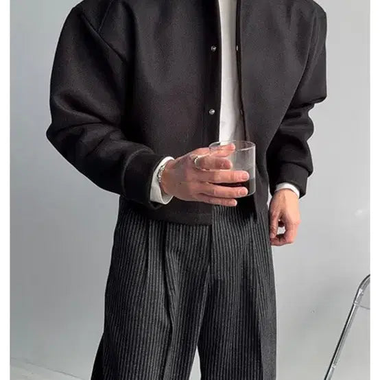 [BUNJANG] BlancTo Moment Shoulder Cropped Cardigan Jacket / 블랑토 모먼트 숄더 크롭 가디건 자켓