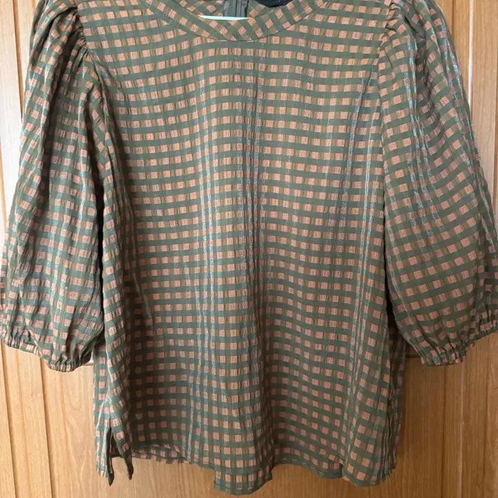 [BUNJANG] Olive des Olive Check Puff Sleeve Blouse / 올리브데올리브 블라우스