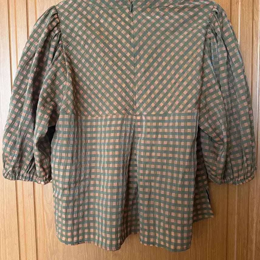 [BUNJANG] Olive des Olive Check Puff Sleeve Blouse / 올리브데올리브 블라우스