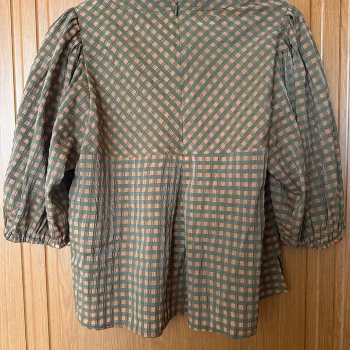 [BUNJANG] Olive des Olive Check Puff Sleeve Blouse / 올리브데올리브 블라우스